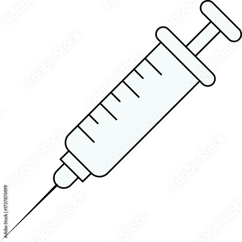 Minimalist syringe illustration for medical and healthcare visualization
