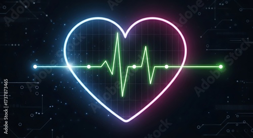 Neon Heartbeat Graphic Design.