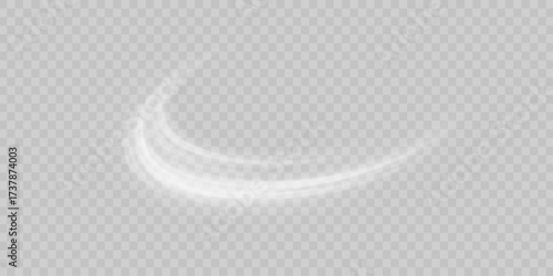 Cold smoke flow, abstract transparent vector swirl graphic. Spiral swirl. Christmas cold snowstorm effect.