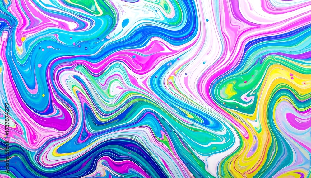 Fototapeta premium Vibrant swirling abstract paint