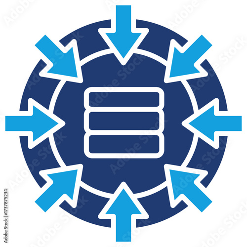 Data Collection Flat Blue Icon