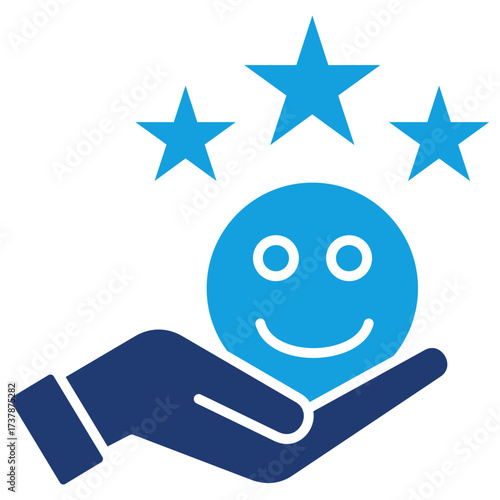 Satisfaction Flat Blue Icon