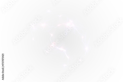 Lightning and thunder storm over dark clouds—sky with rain, electric light flash and strike. PNG overlay, transparent PNG: powerful atmospheric effect for creative, high contrast visuals.