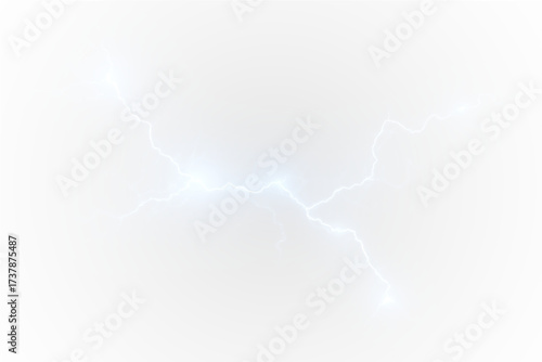 White electricity energy sphere: bright lightning bolt, plasma spark at center — sci-fi digital element. PNG overlay, transparent, for vivid strike, flash, burst effects in photos.