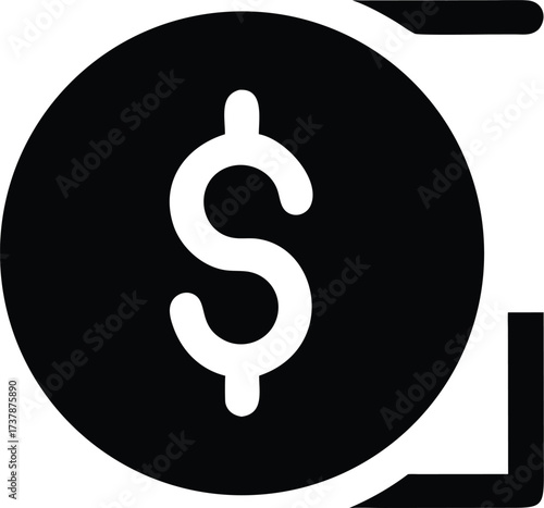 Dollar Icon Symbolic Representation of United States Currency Transaction