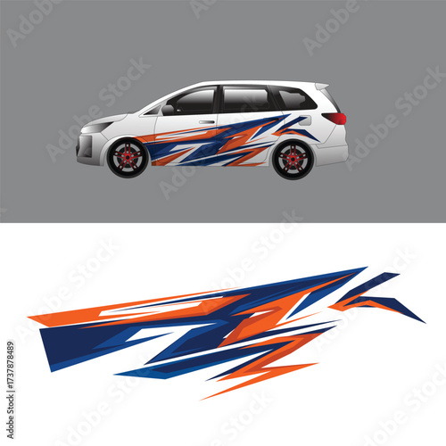 vector car decal background. car body wrap decal. 
