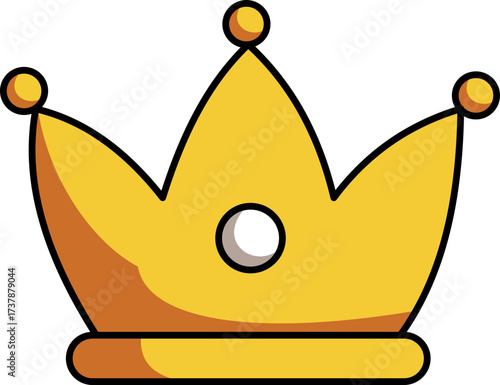 Illustration of a golden crown on a black background representing royalty