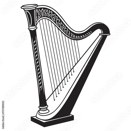 harp isolated on white