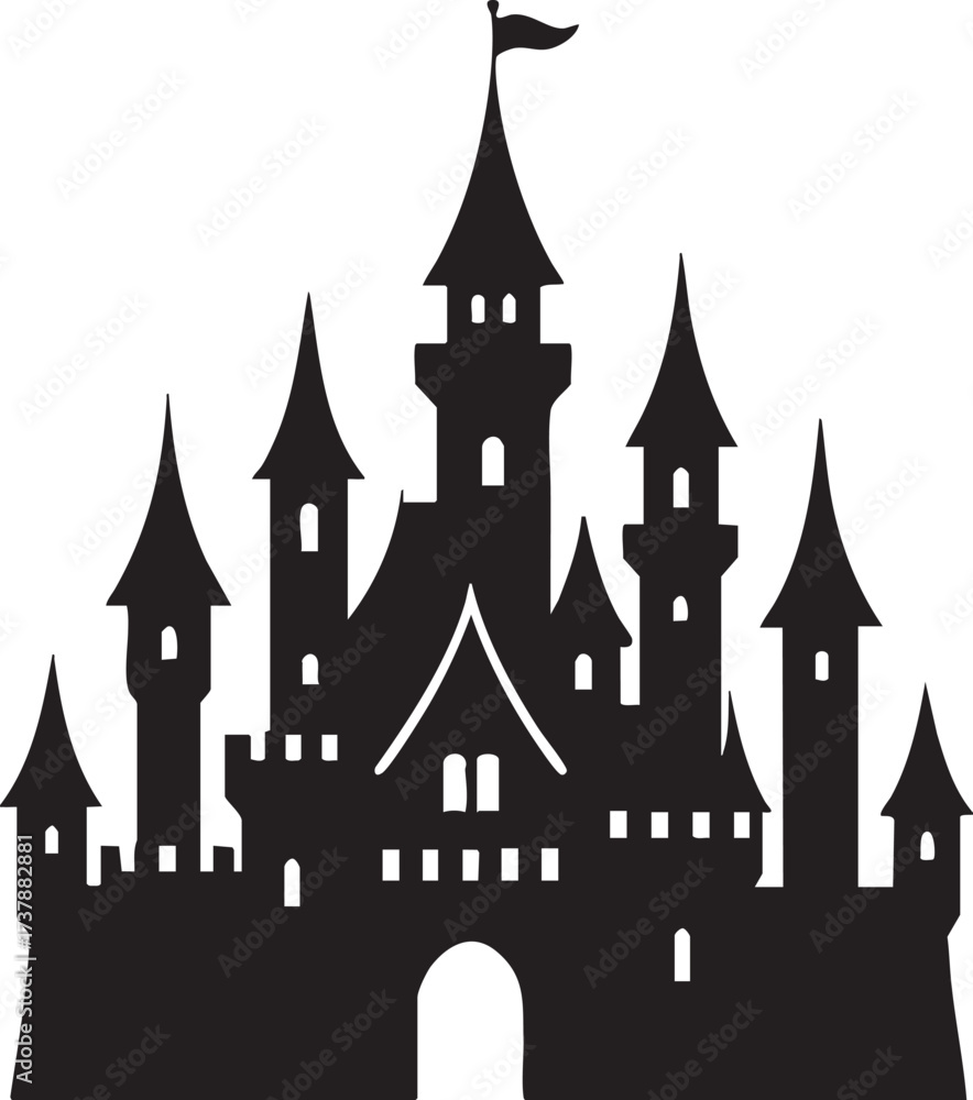 Obraz premium Castle fantasy silhouette vector