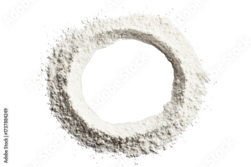 Powder ring white dust circle flour sugar isolated texture ingredient baking cooking isolated on transparent background