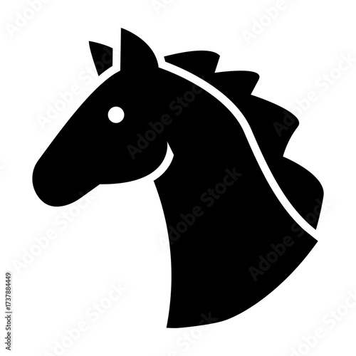 Horse head icon, representing strength, elegance, and competition in horse racing.