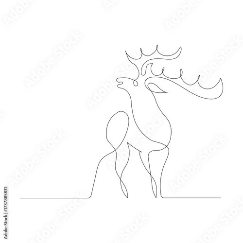 Deer animal lines art canary logo vector symbol icon design