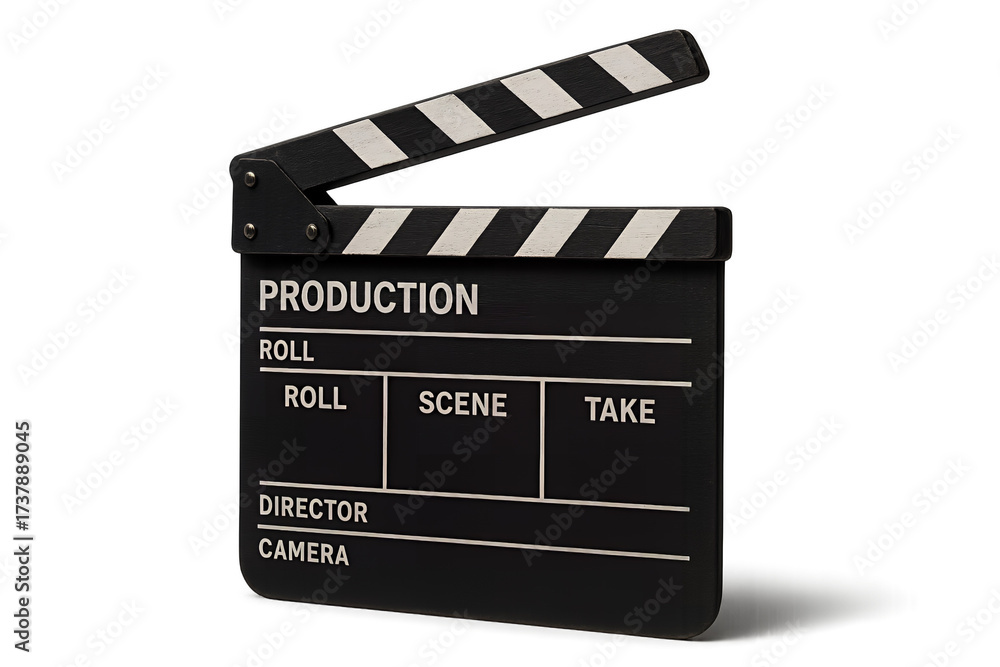 Fototapeta premium film slate on white background