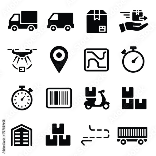 Delivery and logistics vector icons for your project