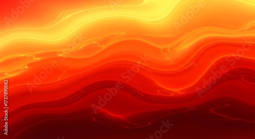 Abstract wavy patterns in vibrant orange and red hues, resembling flowing lava, ideal for backgrounds
