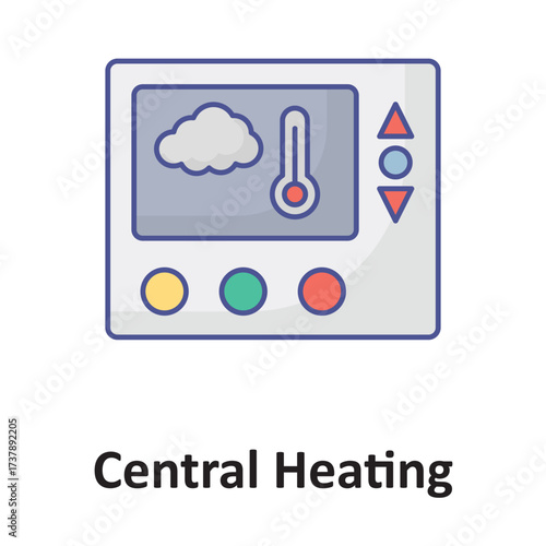Central heating Vector icon which can easily modify or edit