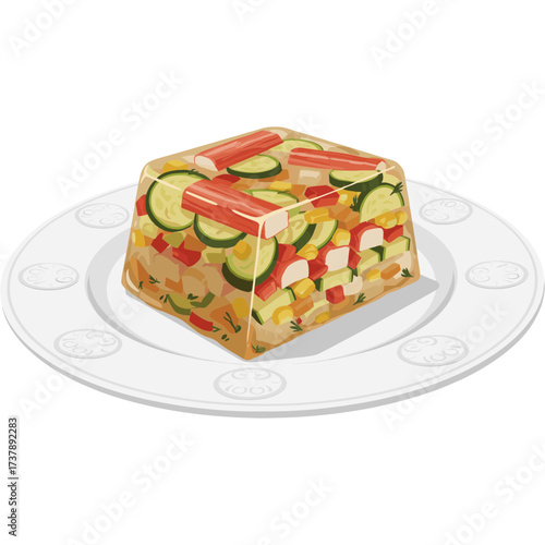 Healthy Gourmet Dish Terrine Vector Illustration Transparent Icon