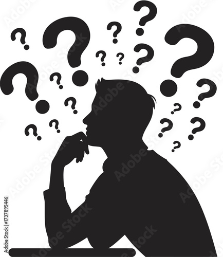 Thinking Silhouette A Visual Metaphor for Uncertainty, Pondering, and Critical Thought