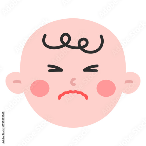 심통난 아기 얼굴 아이콘