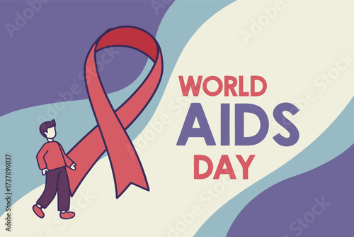 World Aids Day Banner Design,
Red Ribbon Aids Awareness Background,
World Aids Day Illustration,