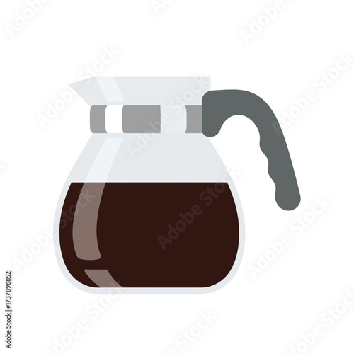 Coffee Carafe Brewed Dark Coffee in a Glass Carafe Illustration