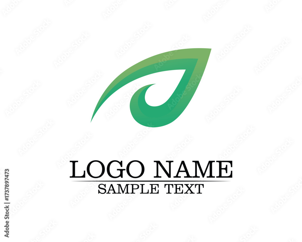 Obraz premium Tree leaf vector logo design, eco-friendly concept.