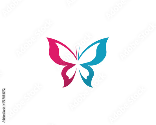 Vector - Butterfly conceptual simple, colorful icon. Logo. Vector illustration