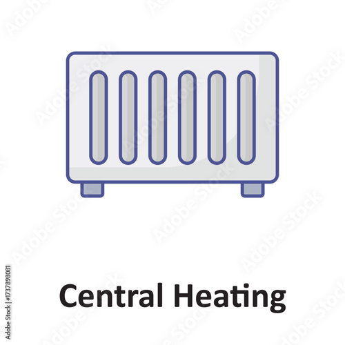 Central heating Vector icon which can easily modify or edit