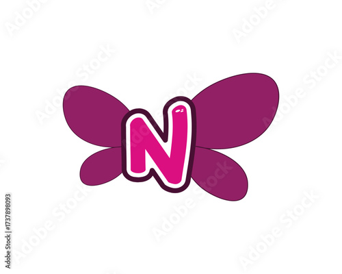 Vector - Butterfly conceptual simple, colorful icon. Logo. Vector illustration