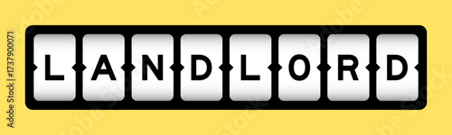 Black color in word landlord on slot banner with yellow color background