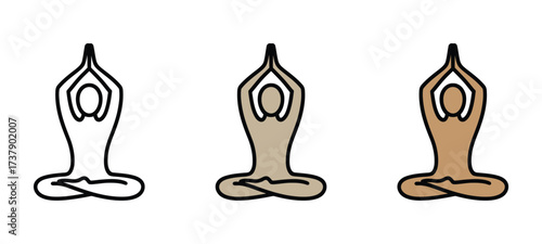 Yoga Pose Icon: Meditation, Wellness, and Exercise Symbol