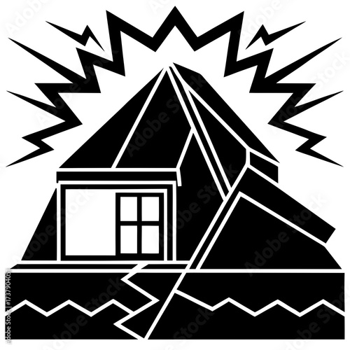 Vector illustration of a cartoon house or cottage icon with a roof and window, a perfect symbol for home or real estate business design