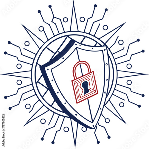 Cybersecurity Shield Protection and Security Concept