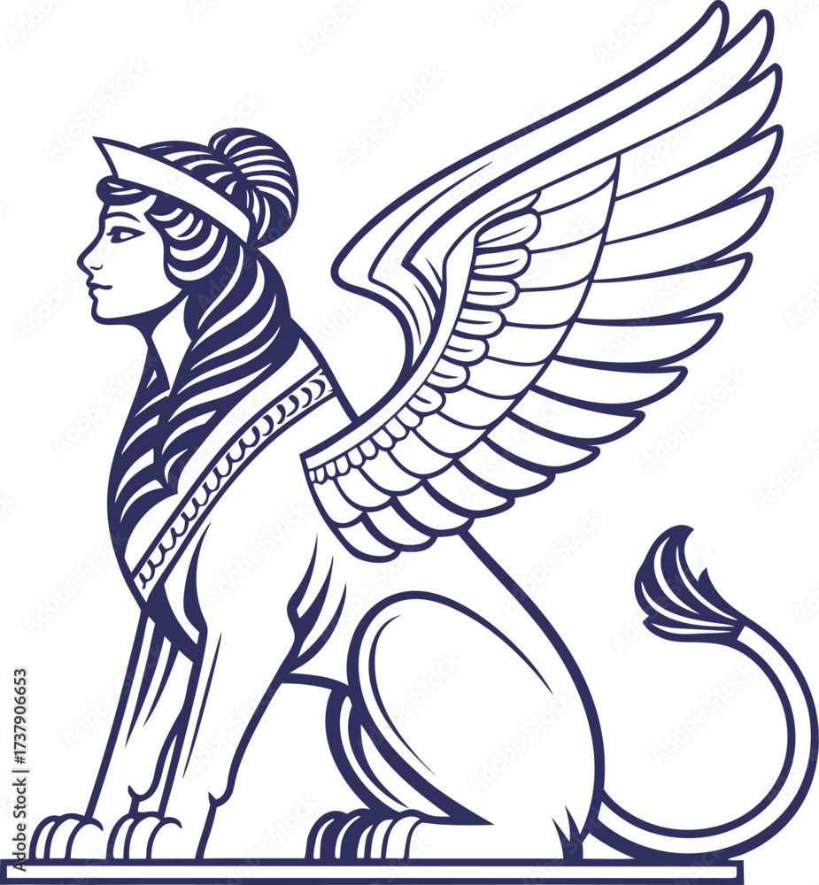 custom made wallpaper toronto digitalSphinx Illustration Mythical Creature Artwork