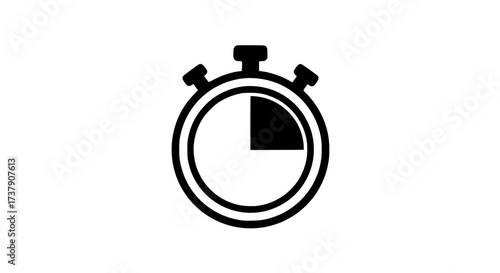Timer active black white icon 