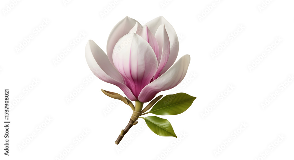 Fototapeta premium Magnificent magnolia blossom displays delicate petals and vibrant hues a botanical marvel.