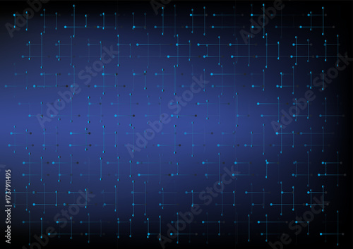 Line and dot form to square shape, space abstract background.
