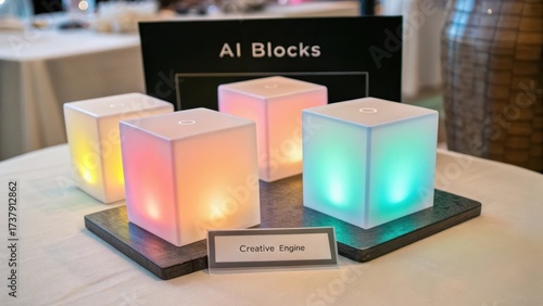 Colorful AI Blocks on Display Showcasing Modern Technology Innovation