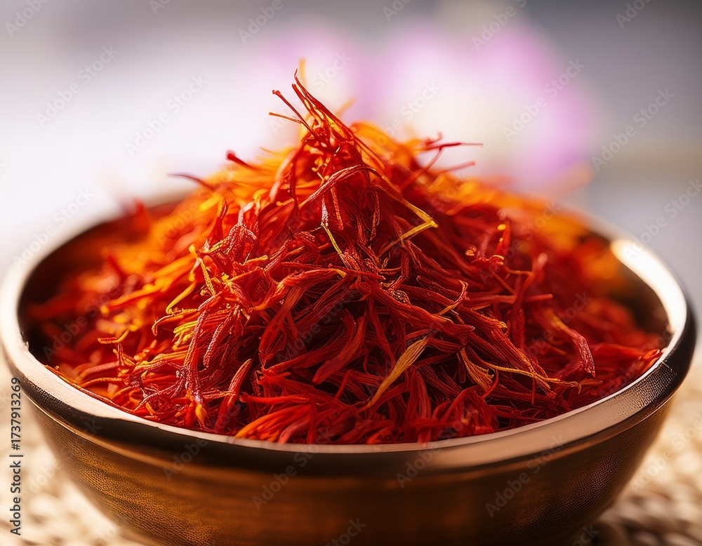 Fototapeta premium close up of saffron in bowl