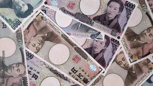 Japan, Japanese yen paper banknotes, money for business. Japanese yen