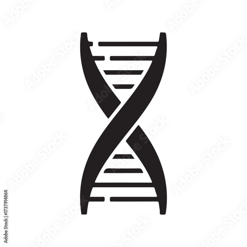 Dna flat vector icon silhouettes illustration.