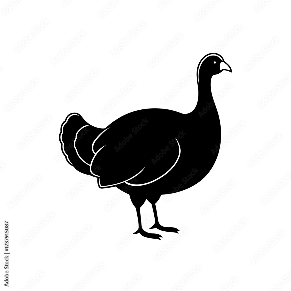 Fototapeta premium Vector black turkey silhouette