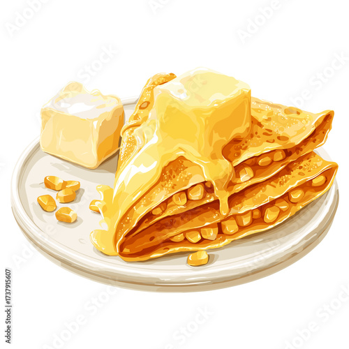 Cachapa Corn Pancakes with Cheese and Butter