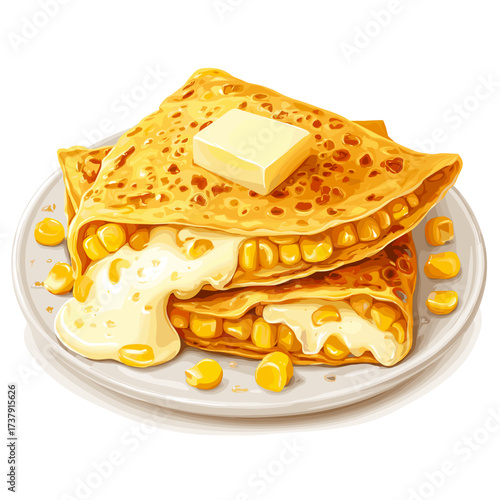 Cachapa Corn Pancakes with Cheese and Butter