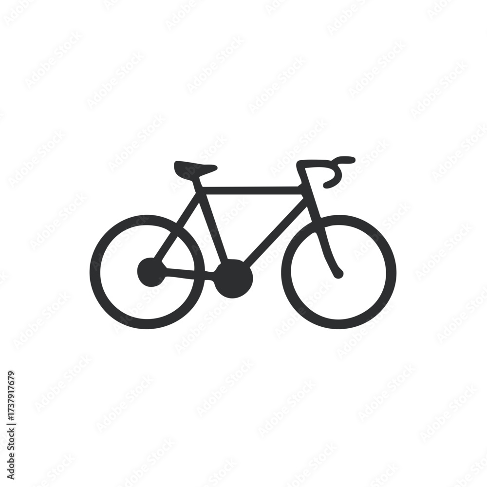 Obraz premium Simple Bicycle Icon Silhouette Vector Graphic Illustration for Cycling and Urban Transportation