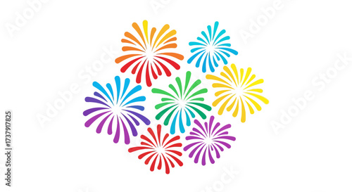 Vibrant abstract flowers in full bloom representing festive celebrations and joyful moments