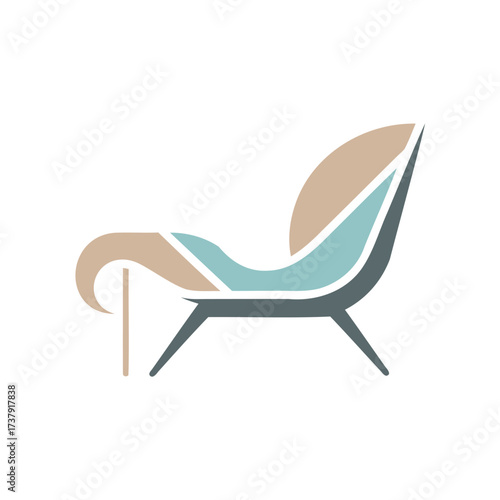 Modern lounge chair with mid century design elements