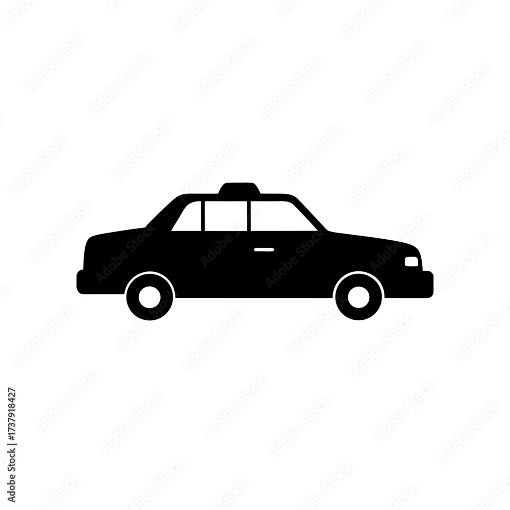 Fototapeta premium Vector black taxi car icon