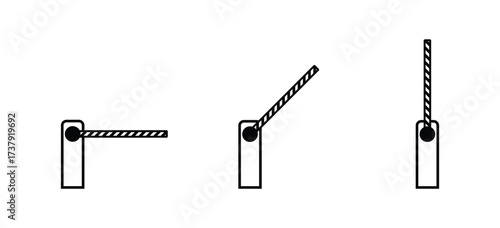 barrier position, set of illustrations open and closed