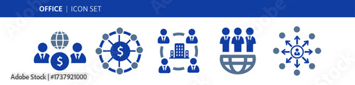 Business corporate icon set. Containing partnership, investors, enterprise and company connection icon vector illustration.